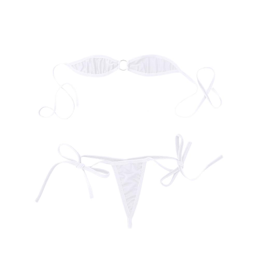 WAJIB PUNYA Set Lingerie Thong G string Bra Ring Bikini Pantai / Baju Renang Micro Bikini Seksi SG01