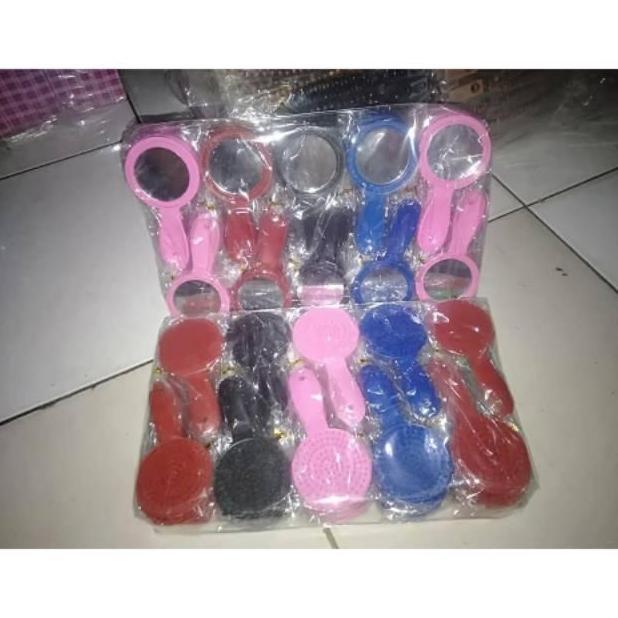 ISI 50PCS SOUVENIR PERNIKAHAN KACA SISIR BULAT GAGANG BONUS KARTU UCAPAN TERIMA KASIH