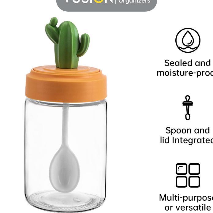 Vusign Tempat Bumbu Dapur Kaca / Seasoning Bottle 240Ml Lucu Vs946