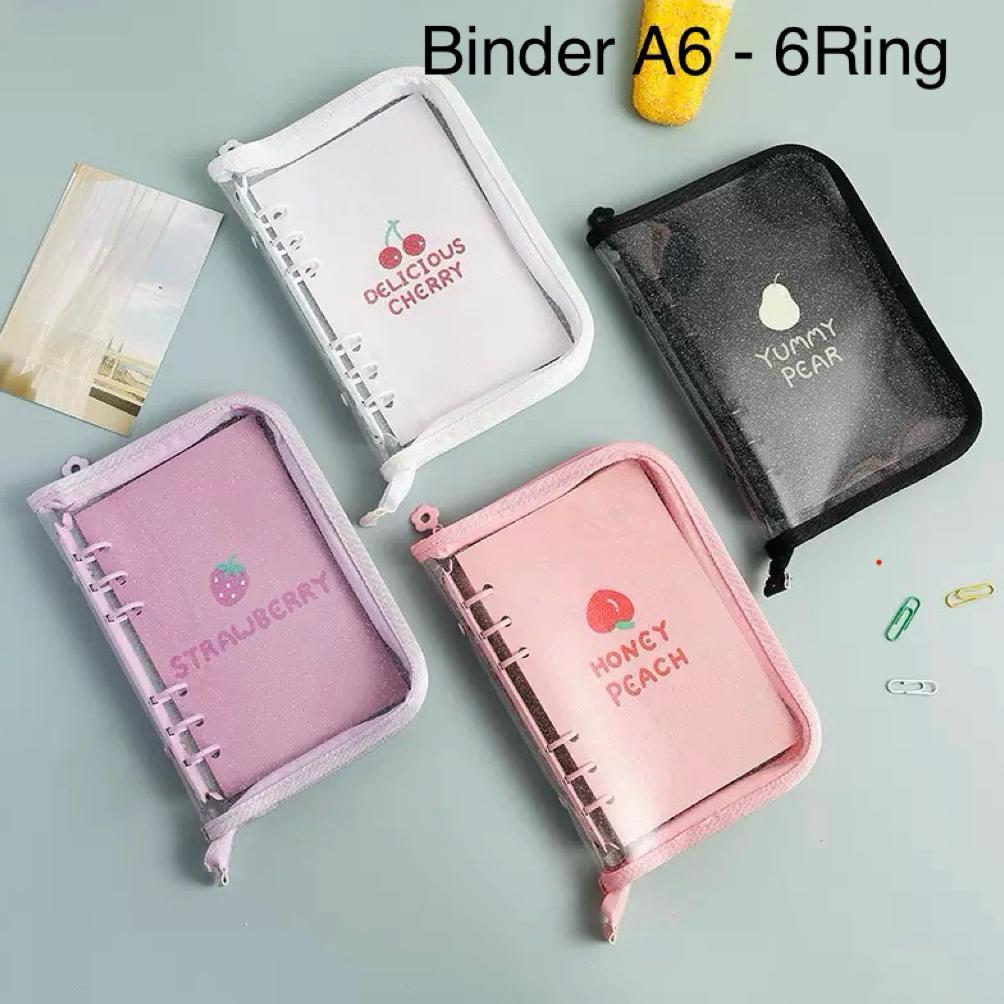A6 Binder 6 Ring PVC Jelly Resleting Warna Warni Termurah