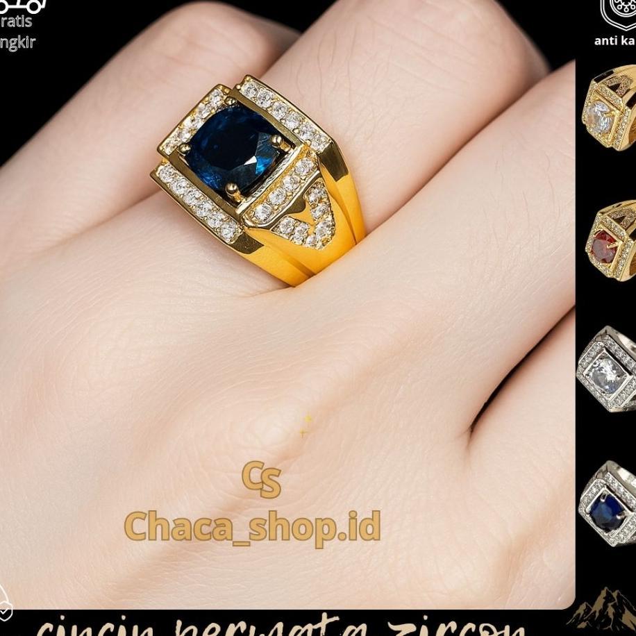 Cincin Batu Akik Pria Dewasa Titanium Batu Permata | Cincin Maskulin Model Terbaru