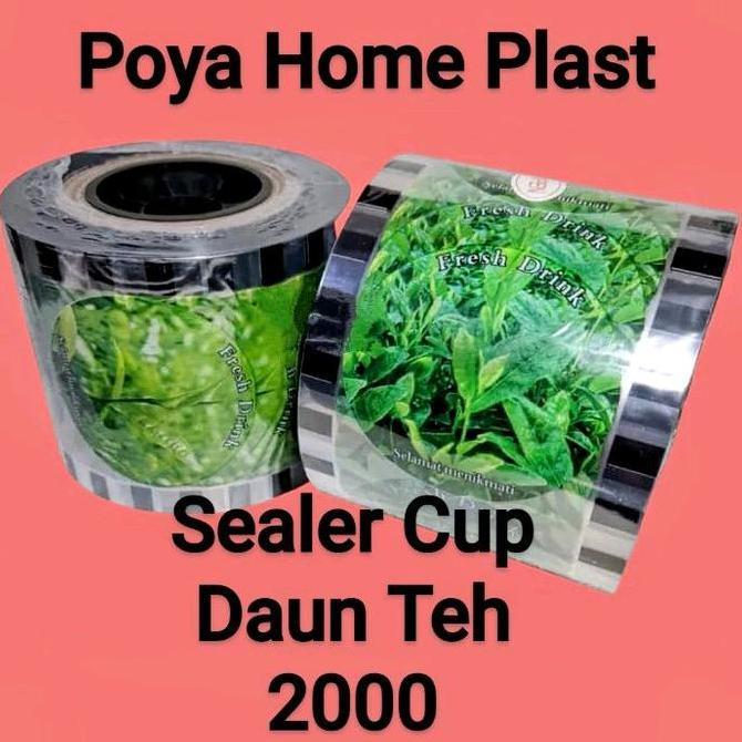 2000 Cup Daun Teh Lid Cup Sealer ; Plastik Seal Cup Motif Daun Teh Isi 2000 Cup
