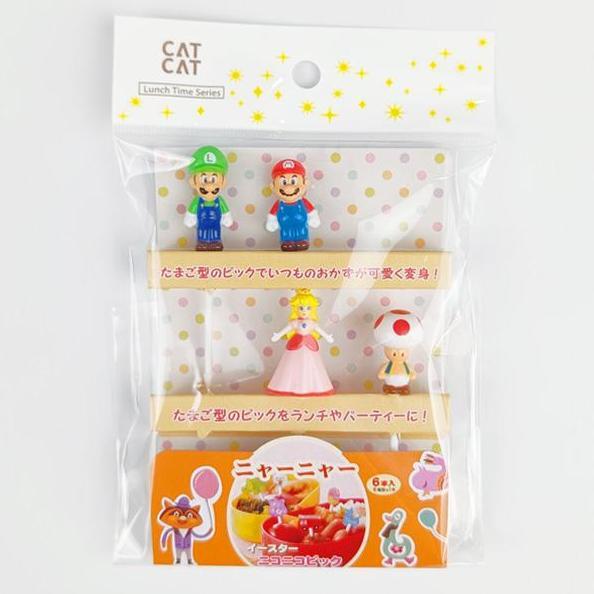 Bento Food Pick SUPER MARIO Picks Tusukan Garpu Dekorasi Hias Bekal Anak Sekolah LUIGI PRINCESS PEAC