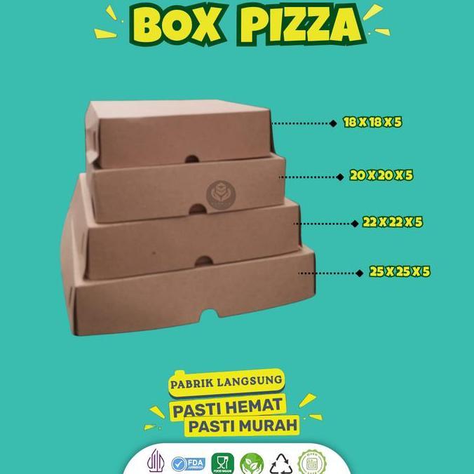 (30 pcs) Dus Pizza 22x22 / Box Pizza 22x22 / Kardus Pizza / Kotak Pizza Polos Laminasi/ B19K4