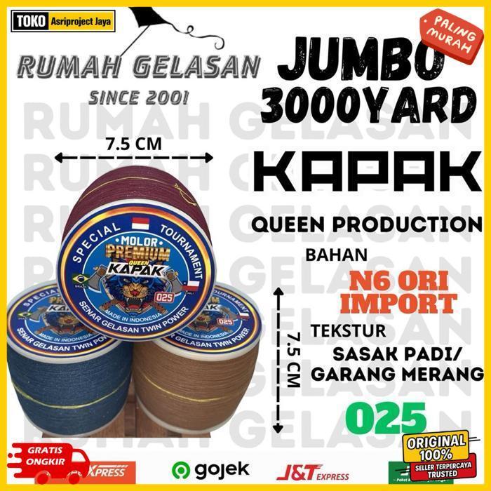 Terlaris Gelasan Molor 025 Kapak 3000Yard Jumbo - Double Silicon (Bahan Dasar 023/025)