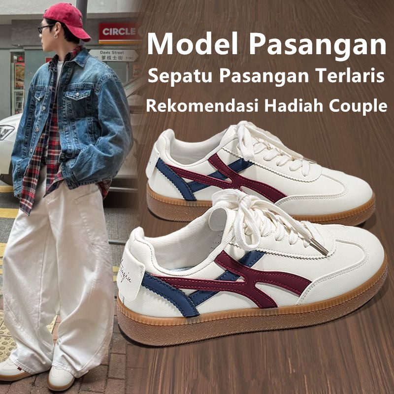 Sepatu Sneakers Couple Casual Putih Polos - Model Pasangan Kekinian Terlaris Pria & Wanita