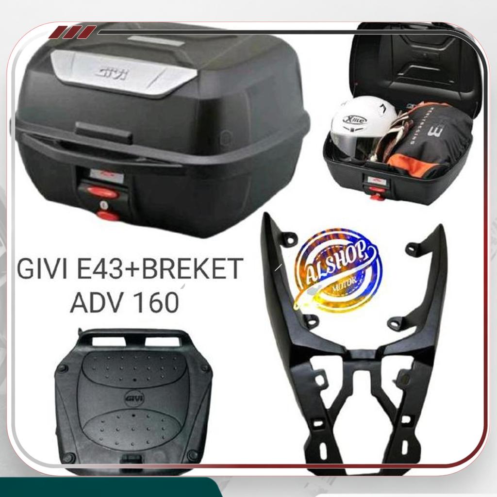 Paketan Box Givi E 43 E43 Ntl Dan Breket Box Honda Adv 160 Adv160 Cc Helm Motor Motorcycle