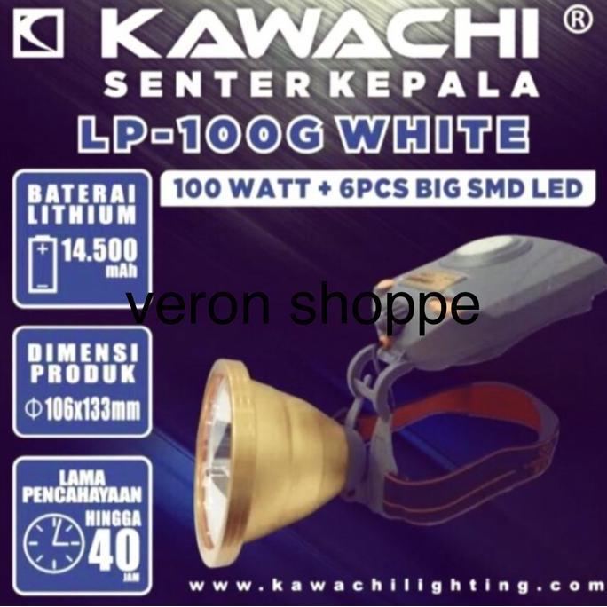 Senter Kepala Kawachi 100 Watt Led Lp-100 G Cahaya Putih