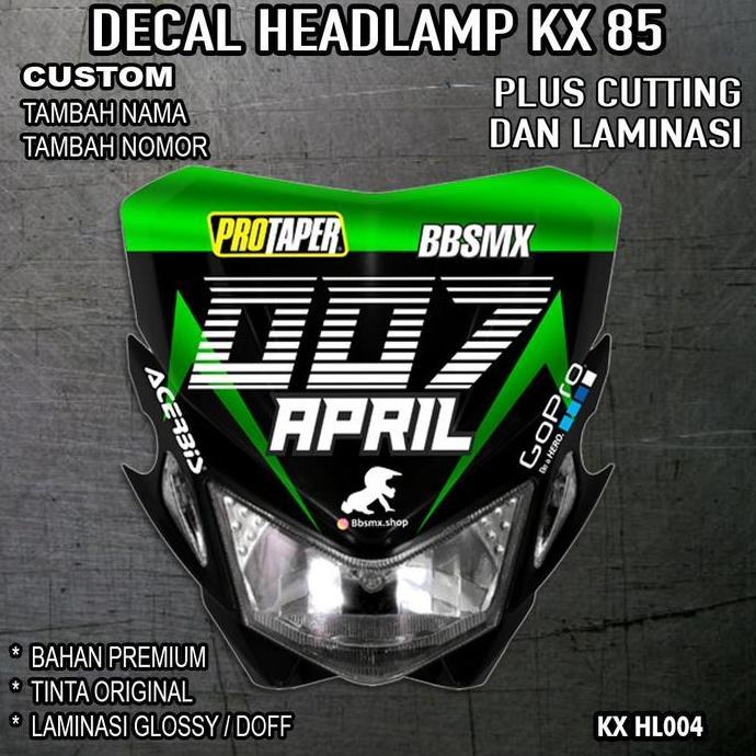 DECALL HEAD LAMP KX 85 BISA CUSTOM
