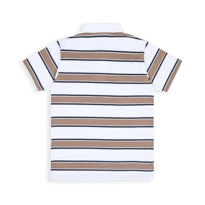 RUGBY SHIRT POLO SHIRT LENGAN PENDEK APLS PUTIH COKLAT