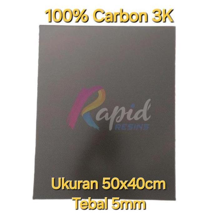 Pelat Serat Karbon Lembaran Carbon Fiber Sheet 5mm Plat