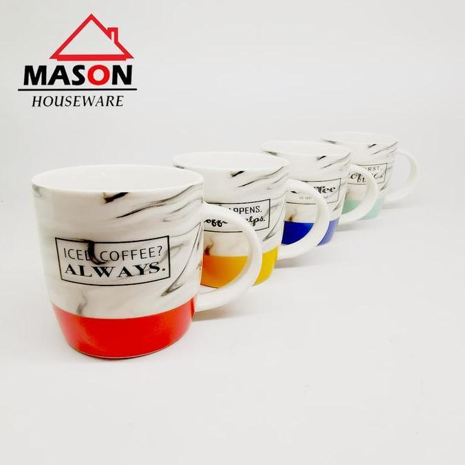 MASON Mug Keramik / Mug Teh/ Mug Kopi Motif Marble 10,2