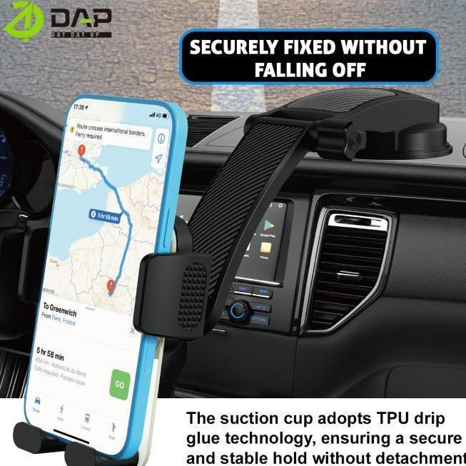 DAP Car Holder HP Mobil Dashboard Fleksibel 360 Vacuum Suction One-Touch D-CZ17 Original - Garansi R