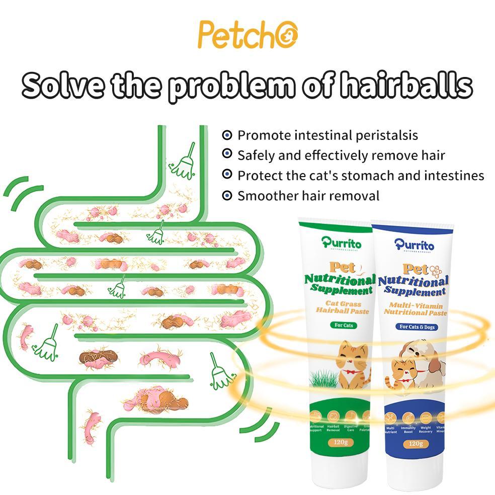 MARTARYNASTALL PURRITO PASTA VITAMIN KUCING ANJING 120G MALT ANTI HAIRBALL DAN MULTIVITAMIN SUPLEMEN