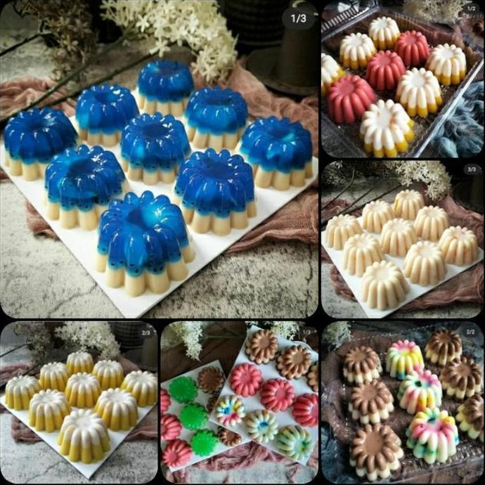 Lansungkirim- Cetakan Agar Puding Mini Bavaya Classic Twister Jelly Bunga Ulir Puding Green Leaf 095