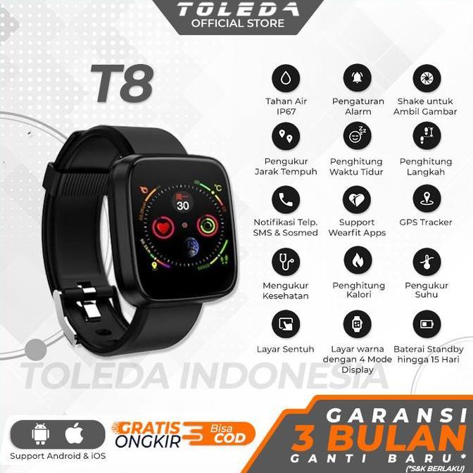 Fiteri_shopsans - Toleda Smartwatch TLW T8 Original 100% Smartband