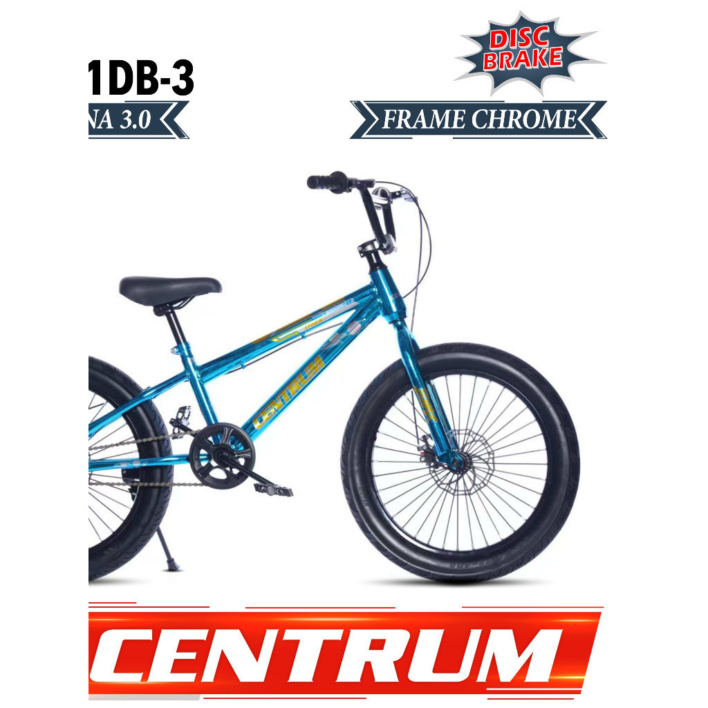 Sepeda Anak BMX 20 Inch Centrum 6631 DB-3 Chrome Ban Pompa 3.0