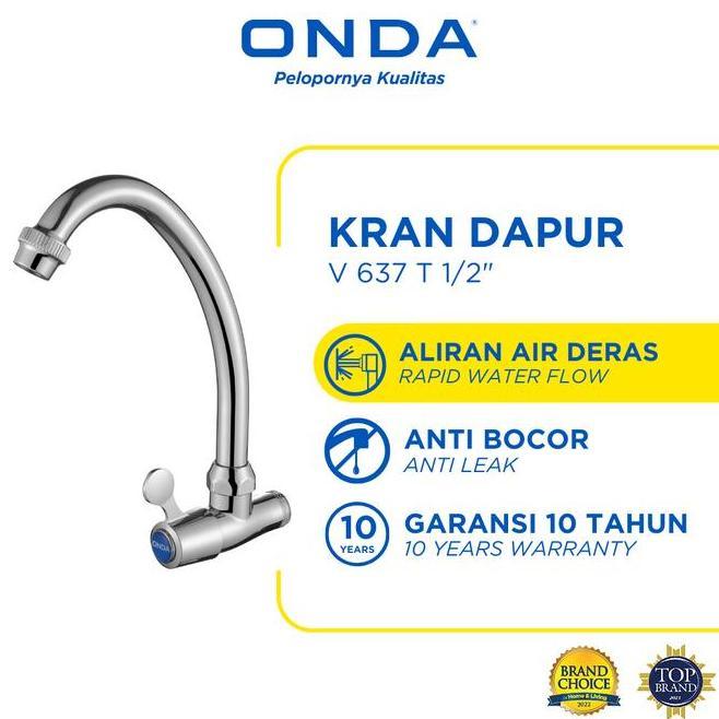 Onda Kran Dapur Cuci Piring V 637 T 12 In Keran Air Cuci Piring Tembok Stainless Anti Bocor Keran Da