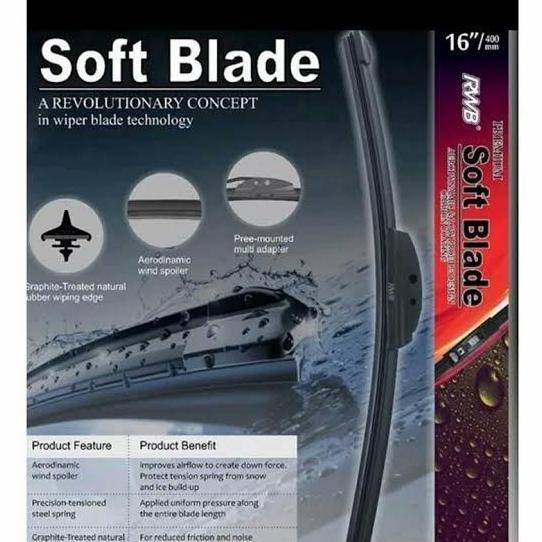 BEST DEALS WIPER MOBIL BANANA RWB / WIPER FRAMELESS RWB / WIPER RWB SOFTBLADE