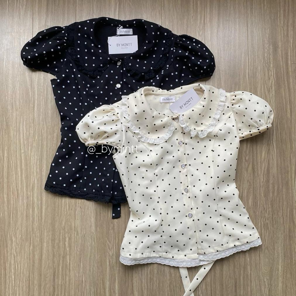 PROMO BLOUSE TOP POLKADOT CROP BLOUSE ATASAN WANITA | BLOUSE POLKADOT | CROP ATASAN CROP WANITA KEME