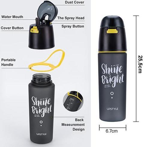 Nicht- Botol Air Minum 600 Ml Spray Upstyle Sport Water Bottle Frosted