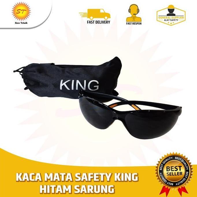 TERLARIS KACAMATA SAFETY KING HITAM SARUNG