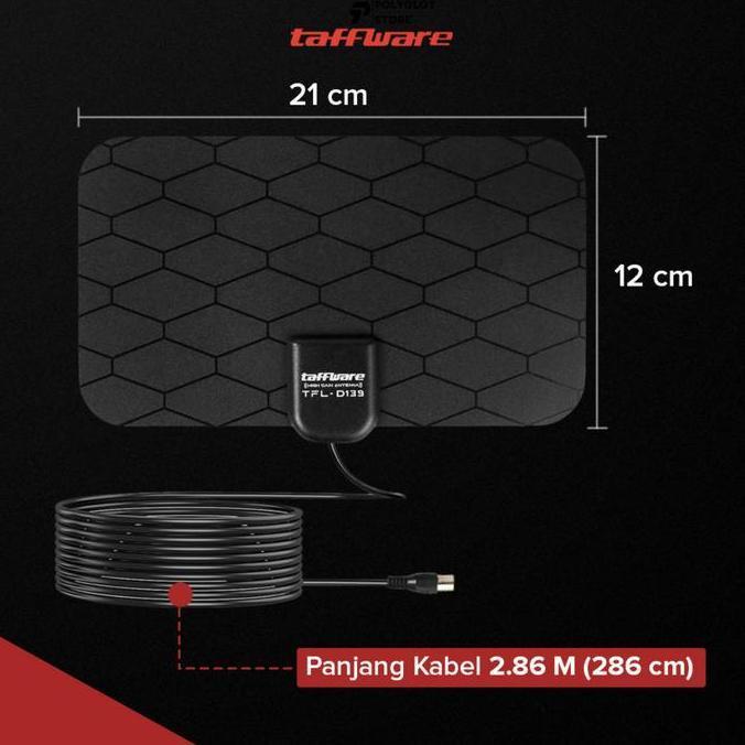 Nach- Antena Tv Digital Taffware Indoor + Penguat Sinyal D139 Signal 4K Smart Android Anten Fullhd S