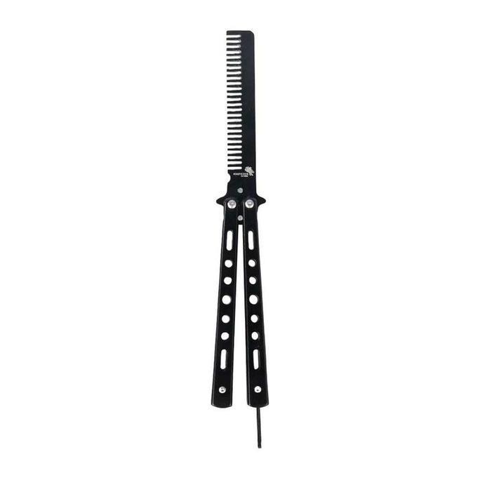 Barubngt- Sisir Besi Lipat Balisong Barbershop - Alat Penata Rambut Tanpa Panas - Kering Sisir Salon