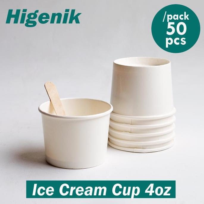Essen- Papercup Ice Cream 4Oz / Cup Es Krim Gelato Glossy Tahan Air