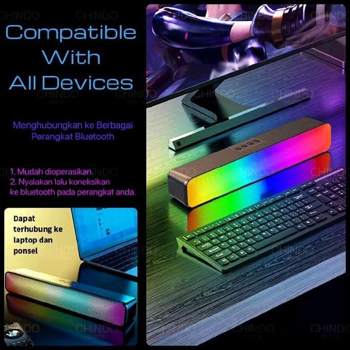 Sale Speaker Soundbar Bluetooth Fleco F-920 Rgb Led | Speaker Aktif Portable Full Bass Fleco F-920 (