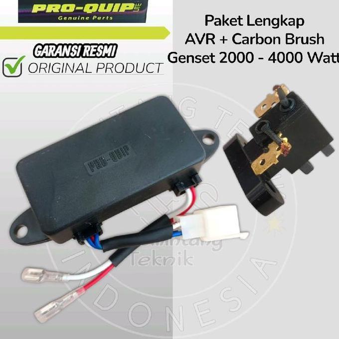 AVR GENSET 2000 WATT - 3500 WATT + CARBON BRUSH MERK PRO-QUIP LITE ORIGINAL / AVR GENERATOR 2000 WAT