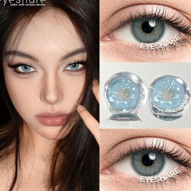Cod,Bisa- Eyeshare Softlens Blue 1Pasang B Eyes Normal Softlen Soflen