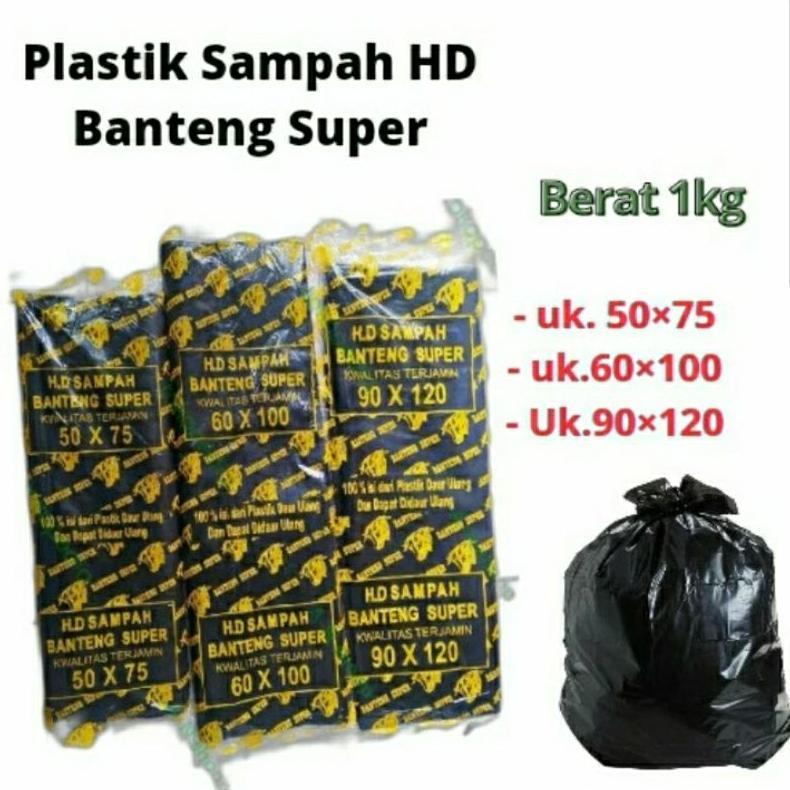 Terlaris Kantong Plastik Sampah Banteng / Kantong Plastik Sampah Hitam / Plastik Sampah Hitam Tebal 