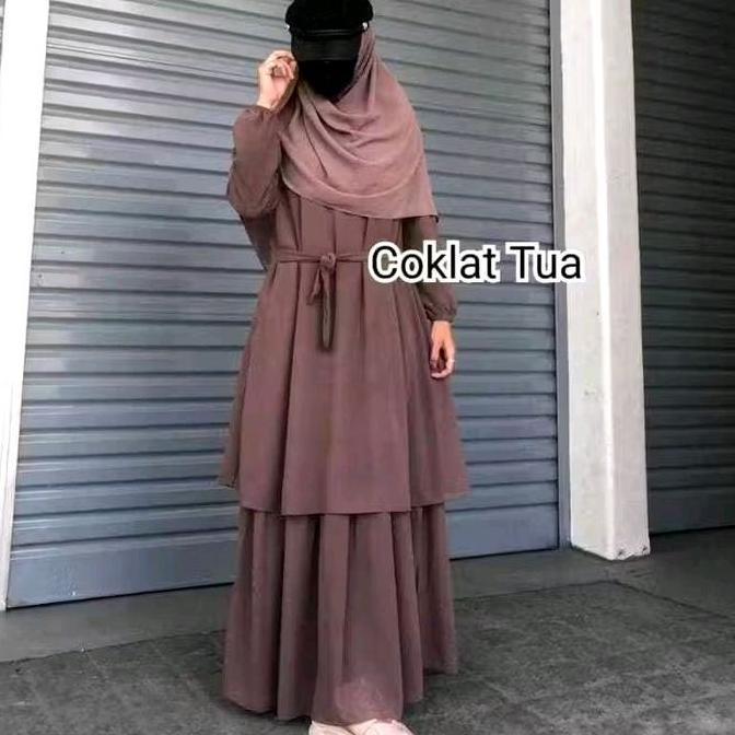 PALING MURAH Karissa Gamis Malaysia JUMBO ld 110-140 Ceruti Syari Maxi Dress Kondangan Nyaman & Mewa