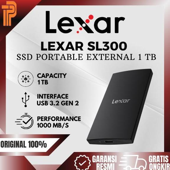 tevanikarya - lexar sl300 1tb - ssd eksternal portable usb-c usb-a