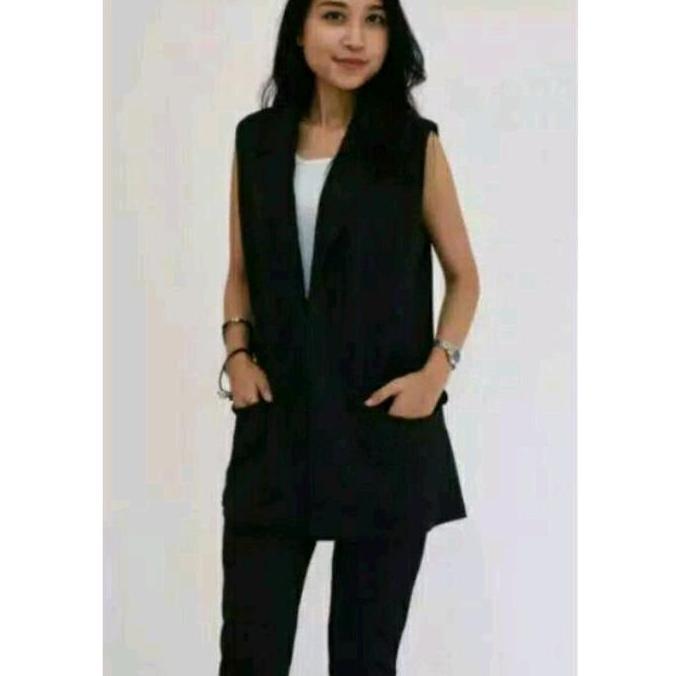 STYLE FASHION Blazer Semua Warna - Atasan wanita tanpa lengan Standar dan Jumbo Jas Outer wanita bla