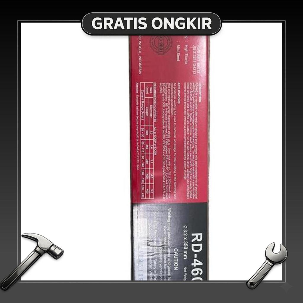 Kawat Las Nikko Rd460 3.2Mm / Rd 460 3.2 Mm Steel