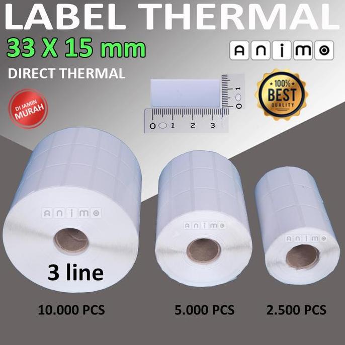 Lengkapdisini- Label Thermal 33X15 - Label Bare Direct Thermal 33 X 15 Mm - Stiker Thermal 33X15 - L