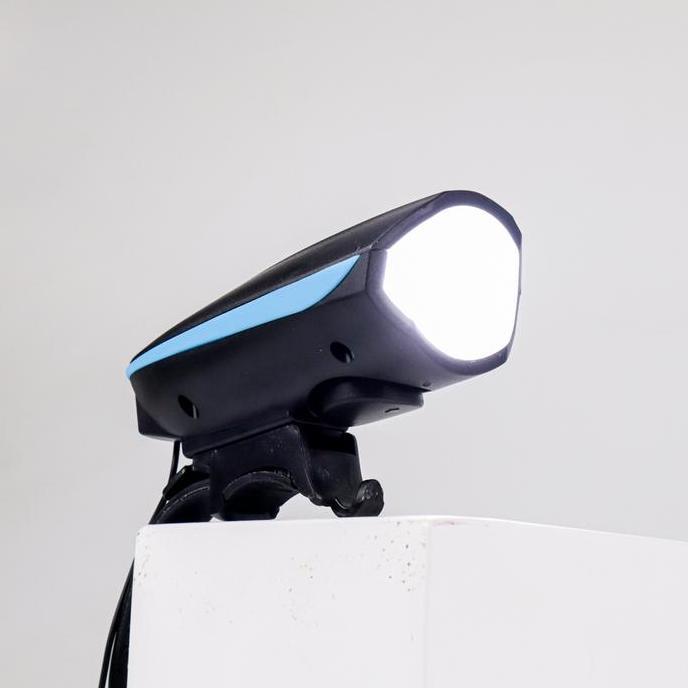 Lengkapbos- Lampu Sepeda Depan Cas Dengan Klakson / Lampu Led Sepeda / Lampu Sepedah Di Cas / Lampu 