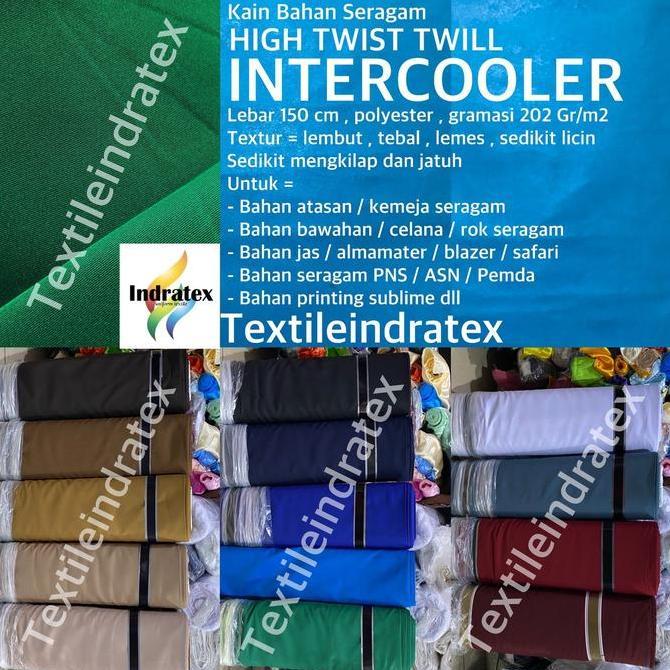 Lengkappoll- ( Per 1 Meter ) Kain Twill Drill Polyester Hh Twist Intercooler Bahan Celana Rok Baju S