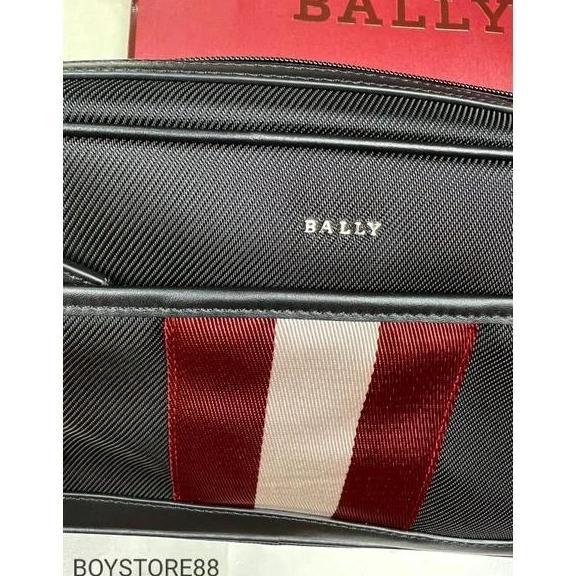 Sale Tas Bally Men Caliros Clutch Bag Black Stripes Authentic