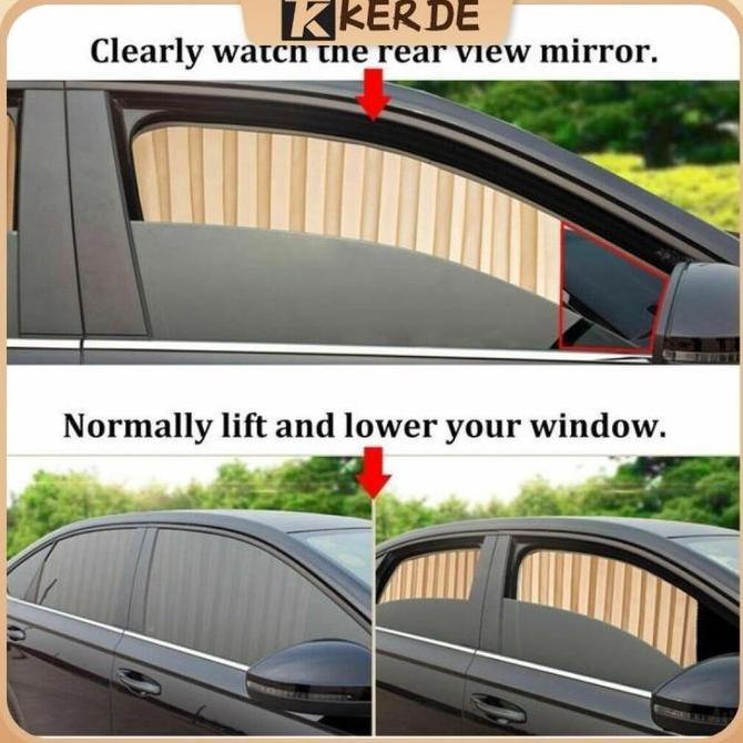 EXTLYPO Tirai Mobil Kaca Samping Tirai Jendela Mobil Tirai Kaca Mobil Anti Panas 4PCS Tirai Magnet J