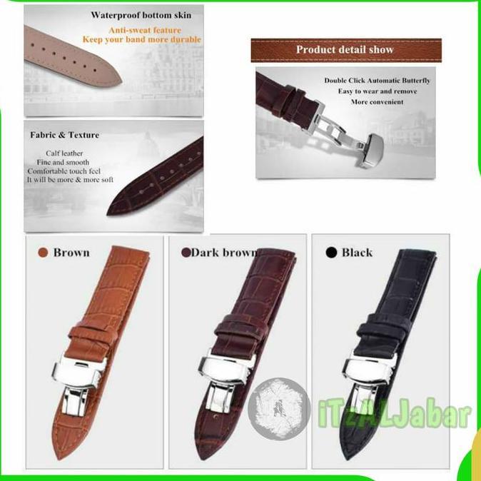 Tali jam tangan OMEGA Speedmaster Kulit Leather strap 20mm 22mm