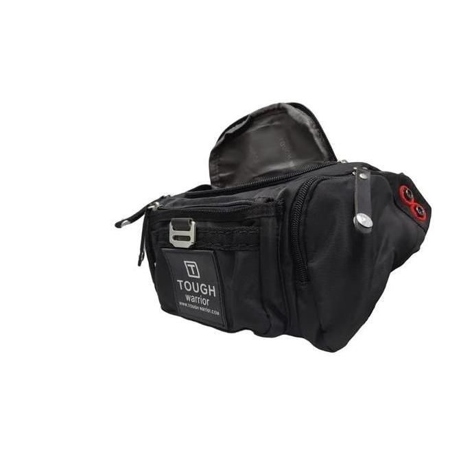 Tas Selempang Minimalis Tas Pinggang Pria/Wanita Tough Warrior 5459 Import Kulit Hitam