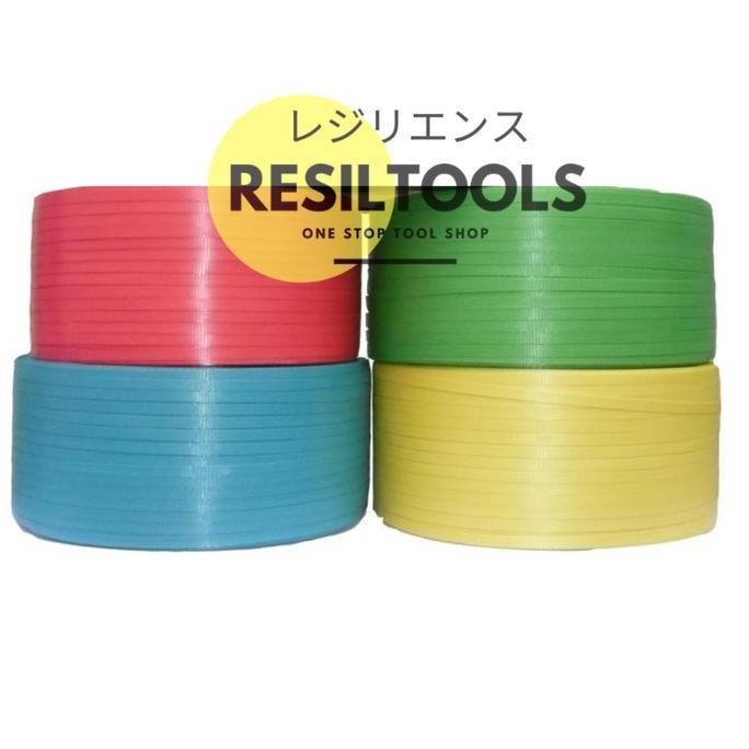 Tali Klam 11mm Merah Plat Plastik Clamp Klem Pengikat Peti 10 Meter