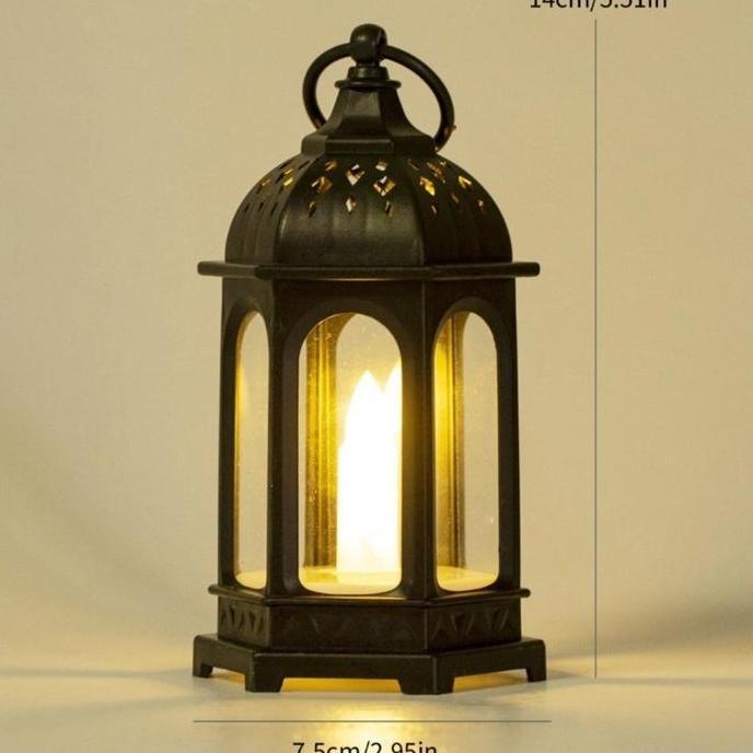 HYAKABA Lentera Lilin LED Kubah Lampu Souvenir/Lampu Lentera Ramadhan Dekorasi Minimalis Lampu LED L
