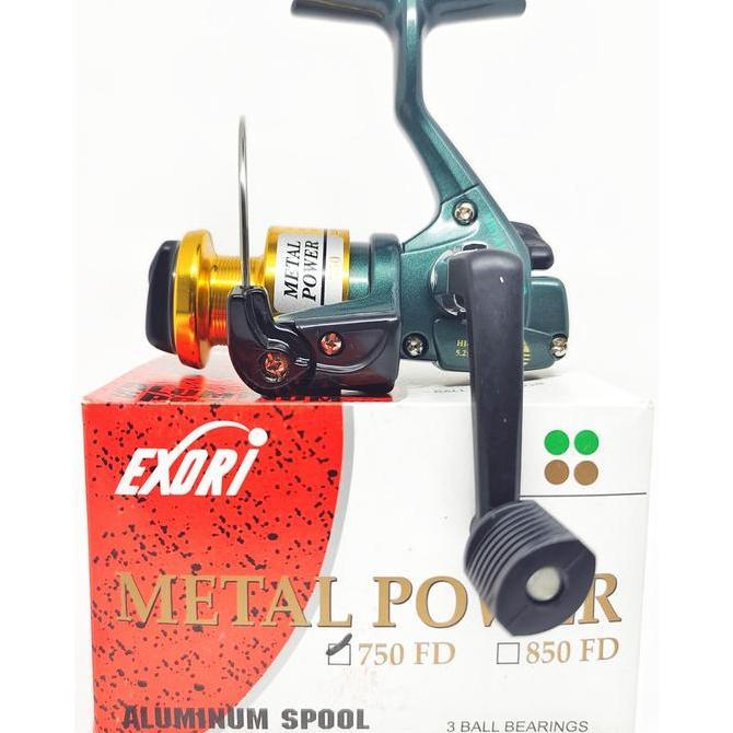 NEW Reel Pancing EXORI METAL POWER 750 - 3000 Almunium Spool (3 Bearing) Design Lawas Murah