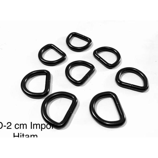 Ready RING TAS // RING D IMPOR  HITAM 2 CM ( 12 PCS )