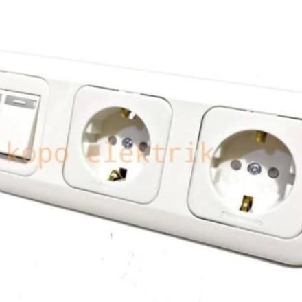 Panasonic Saklar Seri + Stopkontak (Cp) Double 3 Gang Tanam