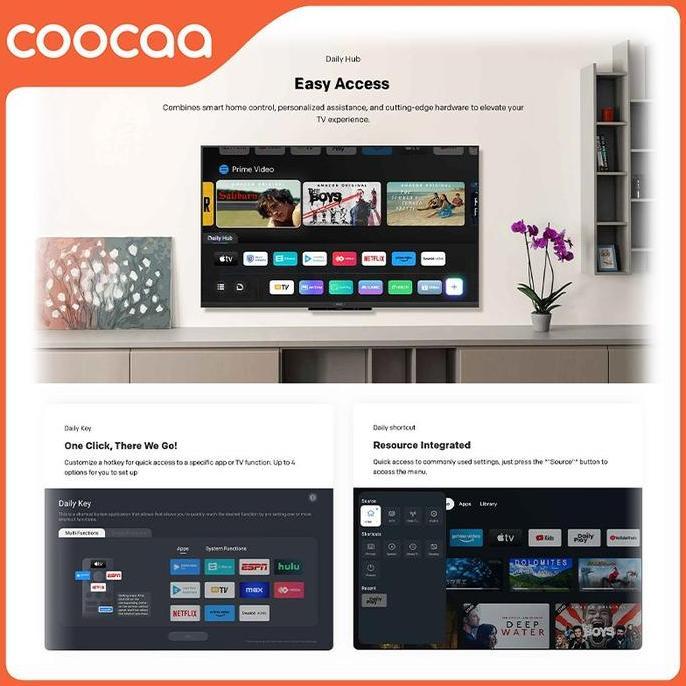 TERLARIS COOCAA 50Y65 GOOGLE TV 50 INCH 4K-UHD HDR10+ VOICE CONTROL SMART OS RESMI GARANSI 3 TAHUN